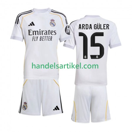 Real Madrid Arda Guler 15 Kinder Heim Trikotsatz 2025/26 Kurzarm